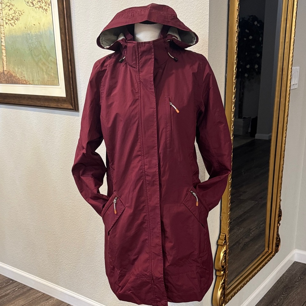 Authentic Loewe Burgundy Hooded Utility Jacket
